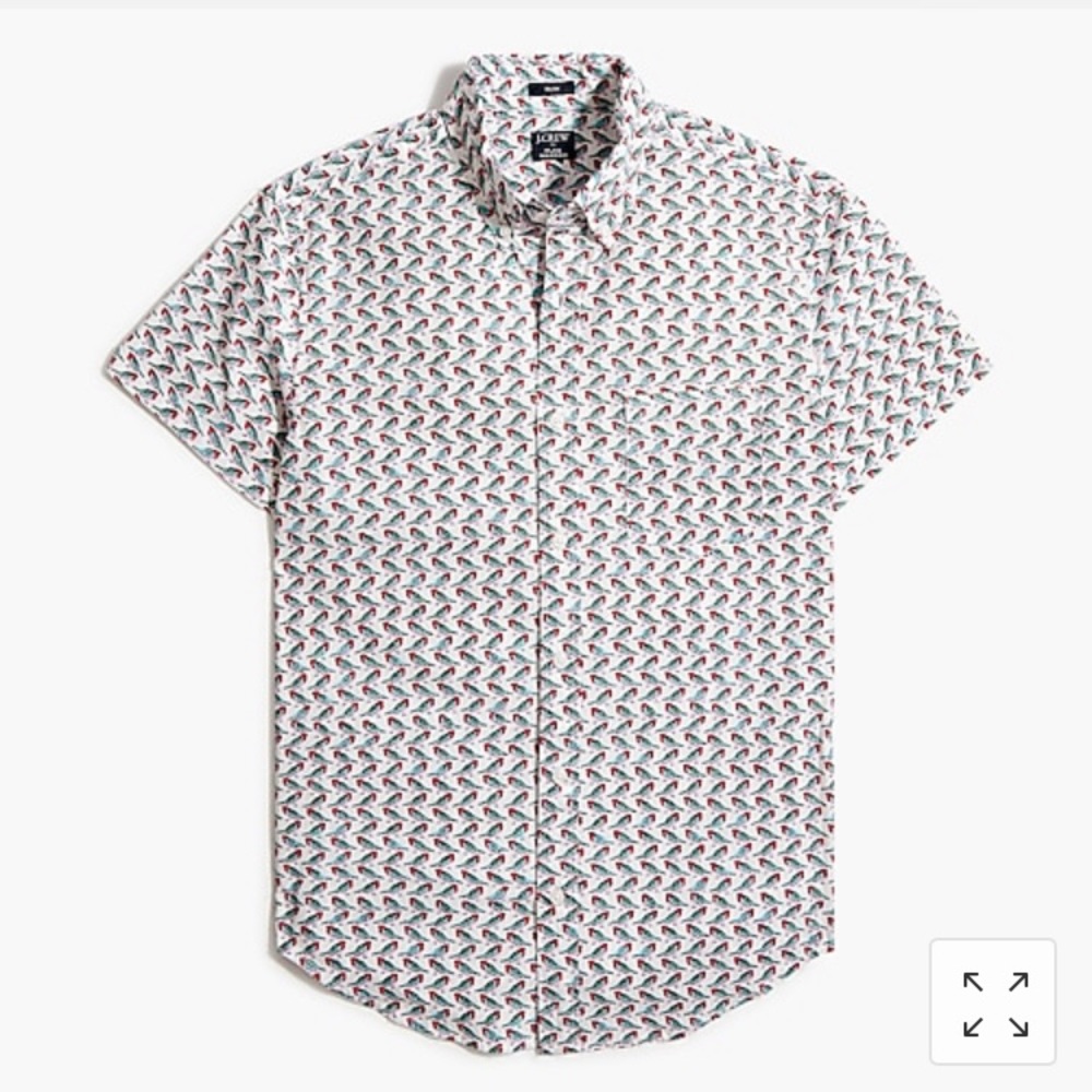 J Crew Factory NWT short sleeve bird print shirt